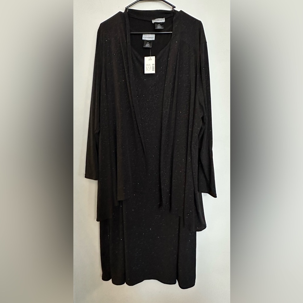 Catherines Black Sparkle Jacket Dress